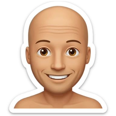bald man sticker