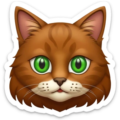 eine braune flauschige niedliche katze mit grünen augen (nicht leuch sondern matt) sticker