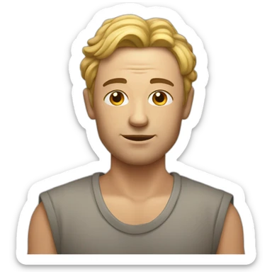 a fair skin man meditating funny sticker