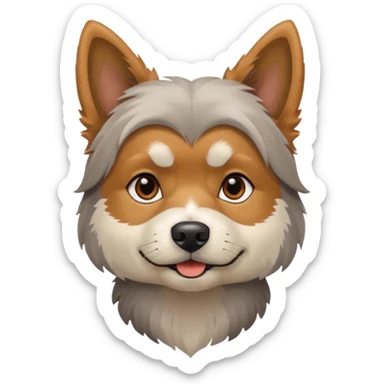 Old yorkie with a huskey sticker