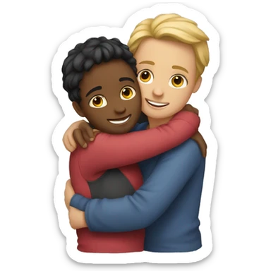 Girl hugging boy sticker