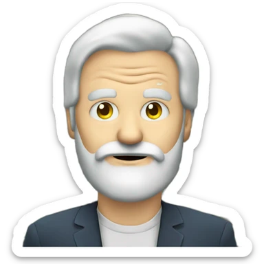 old white guy with beard and dollar signs in his eyes with chart going upwards behind him sticker