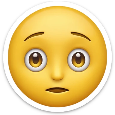 yellow emoji face doing a sideeye, exaggerated eyes sticker