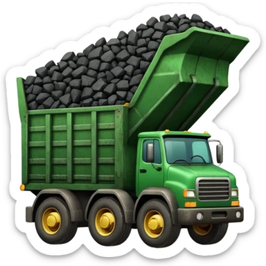 green truck with coal ore sticker