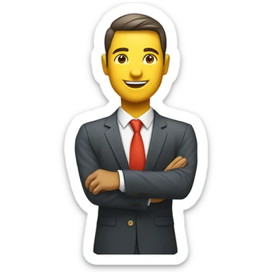 Create a unique illustrated avatar of an ambitious businessman holding a trophy, representing “Entrepreneurs.” Use vibrant colors and clear expressions. sticker