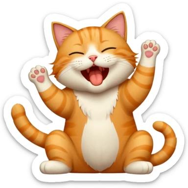yawning cat stretching, good morning emoji sticker