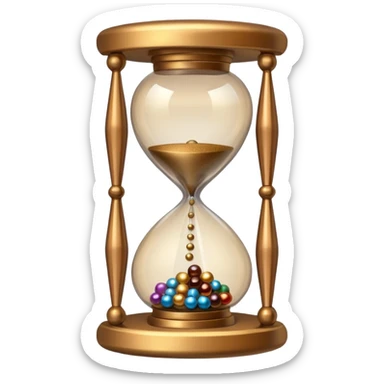 Hourglass with bronze small marbles sticker