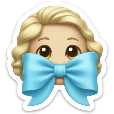 lt blue bow sticker