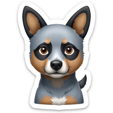 Blue heeler with black face sticker