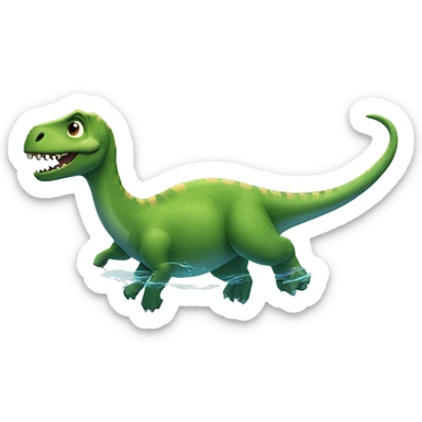 Dinosaur  swims sticker