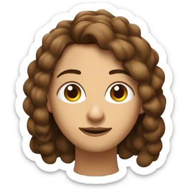 mulher branca, olhos castanhos escuros, cabelos liso médio castanho escuro sticker