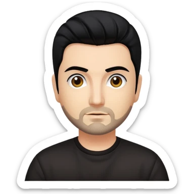 Chris Kirkpatrick with black hair sticker