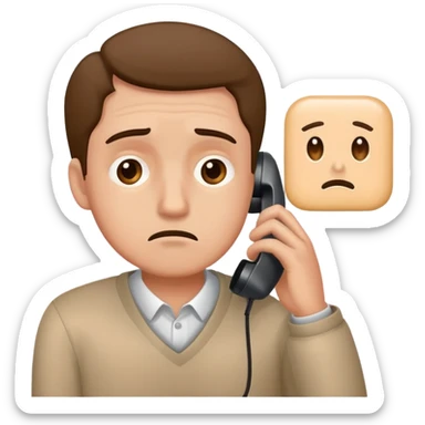 man watching at phone with ashamed expression sticker
