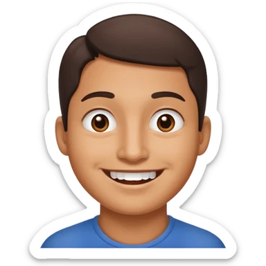 Smiling face with mole on chin sticker