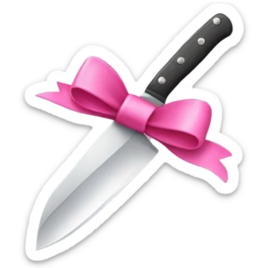 knife with pink bow sticker