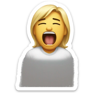 Tired yawning emoji sticker
