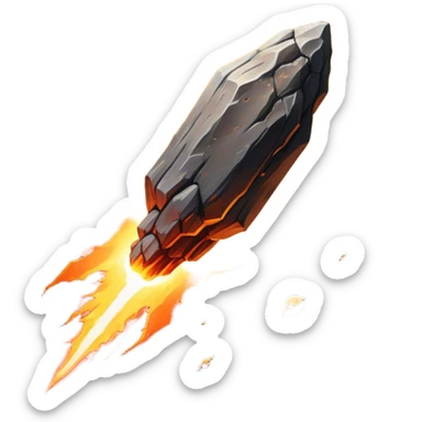  Cinematic Realistic Meteor – A fiery, blazing rock streaking through space, leaving behind a bright, dynamic trail of superheated plasma. Its rocky surface glows intensely as it hurtles toward an unknown destination. sticker