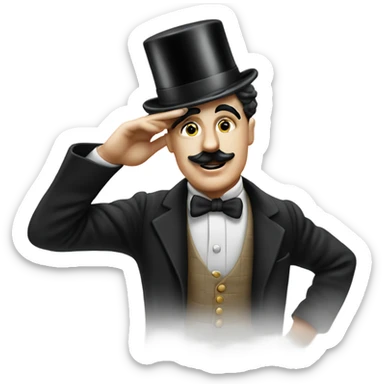 charlie chaplin saluting  sticker