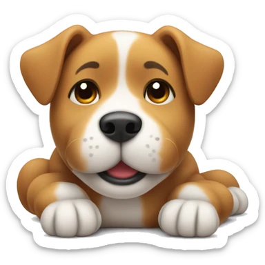 Cute dog laying on its back  sticker