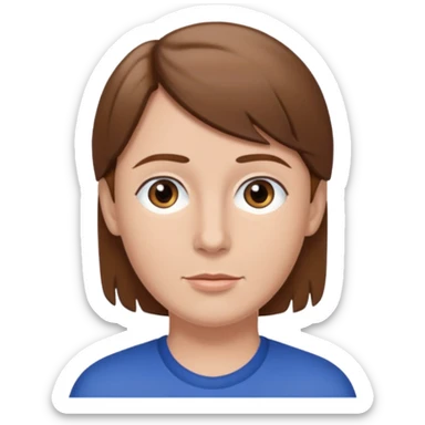 Terry Coldwell with brown hair sticker