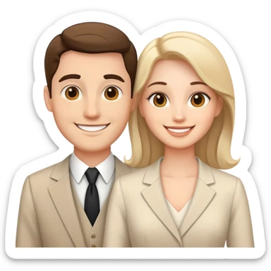 smiling couple in formal wear sticker