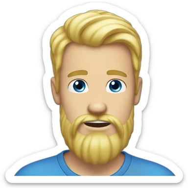 Blond man beard blue eyes fart sticker