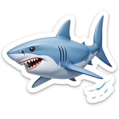 Shark wearing blue running nike shoes  sticker