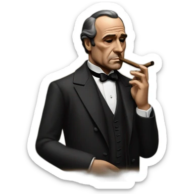 don corleone smoking cigar sticker