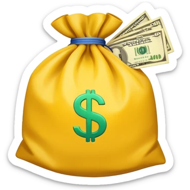 dollars in the yellow bag sticker