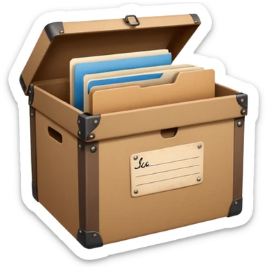 file storage box with label sticker