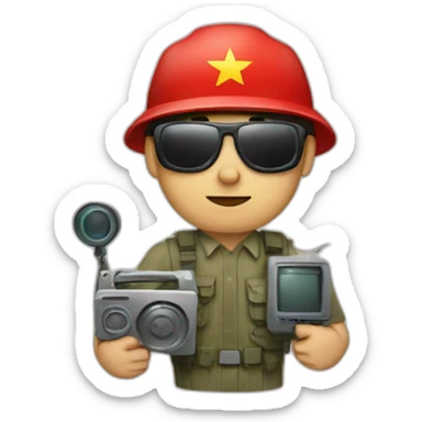 Communist with gadgets sticker