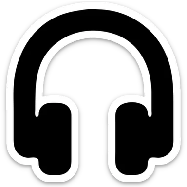 solid filled headphones icon sticker