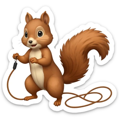 Squirrel jump rope sticker