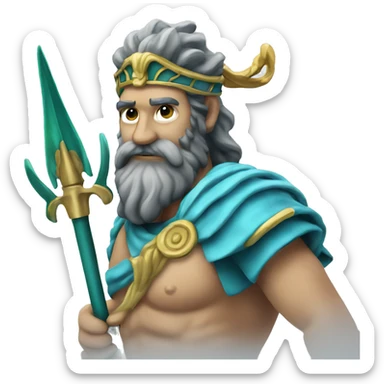 Poseidon with Trident sticker