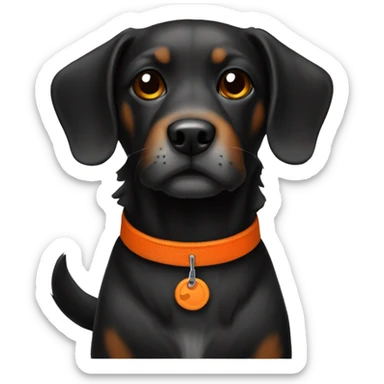 dog black and orange sticker