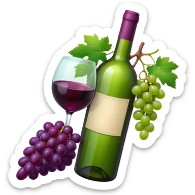  vine bottle with Grapes sticker