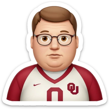 Peter griffin wearing a Oklahoma university shirt sticker