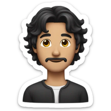 a man who has black hair with black tabby cat sticker