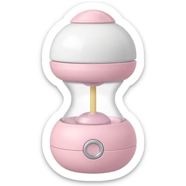 White and light pink baby shaker rattle toy with nothing on it sticker