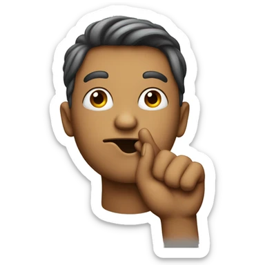 emoji that has a hand thinking on its chin and it’s kind of sassy sticker