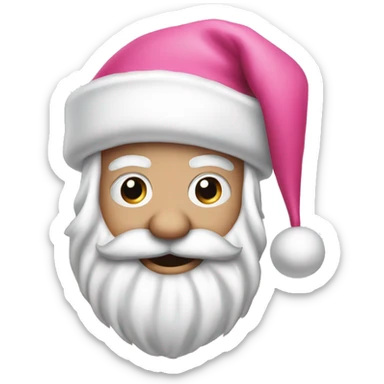 North Pole pink Santa sign  sticker