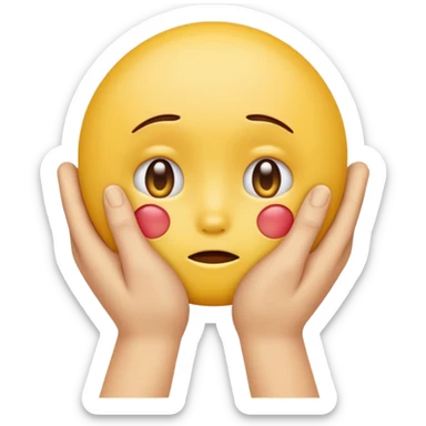 hands caressing sad emojis face sticker