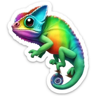 rainbow chameleon sticker