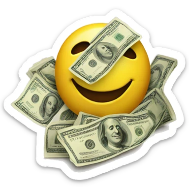 Smiley with money sticker