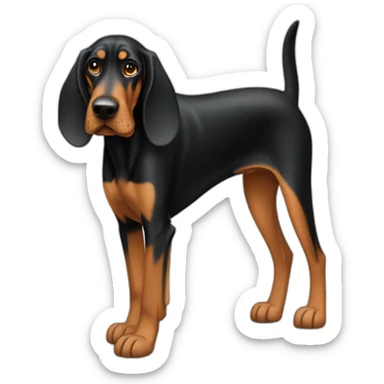 Black and Tan Coonhound Dog Full Body sticker