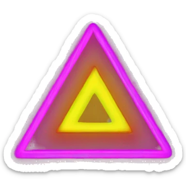 Triangle careful neon color with escamation inside sticker