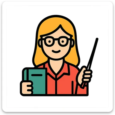 blond female teacher sticker