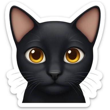 Black cat with ginger eyebrow sticker