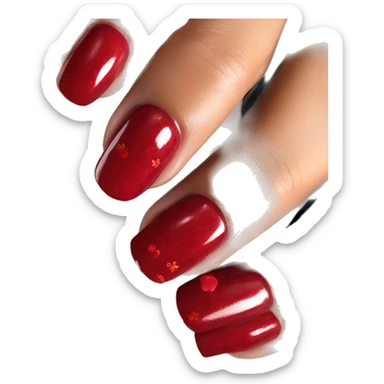 Cherry red nails sticker