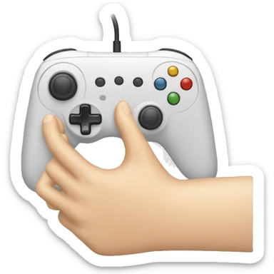 hands in the position of a joystick sticker